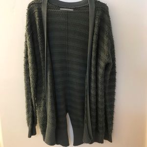 Green striped cardigan